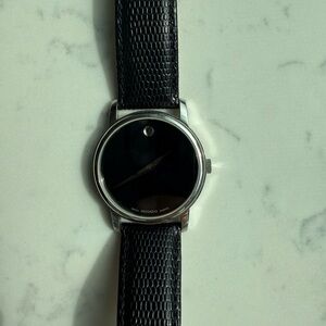 Movado Black and Silver Bracelet Watch